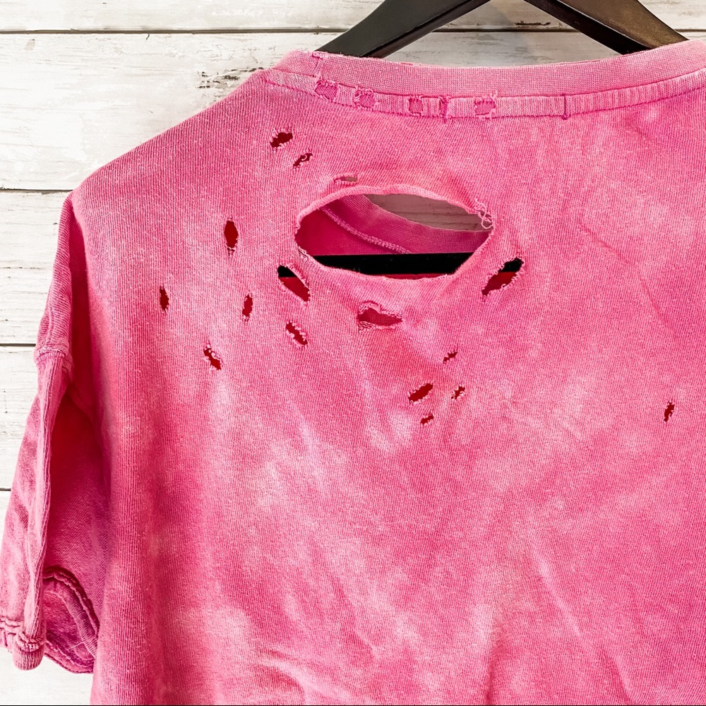 Handmade Tie Dye Distressed Free People Tee - Picture 8 of 8